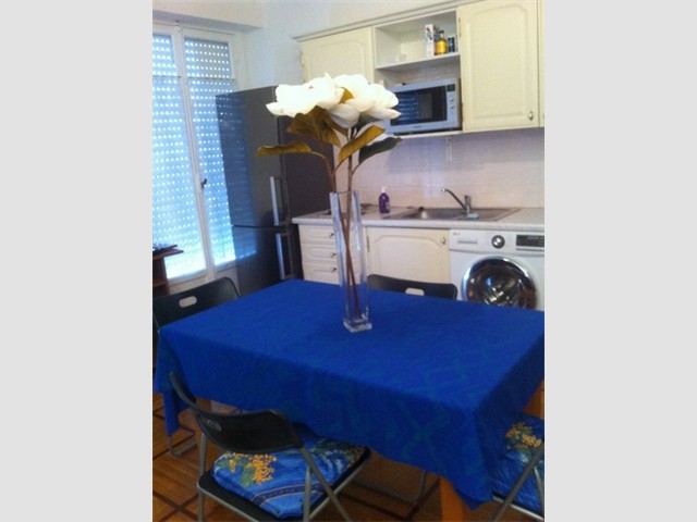 Table, Fridge and OLD Kitchen